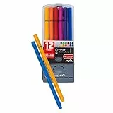 mXz Fineliner Set, 12 bunte Fineliner im Etui