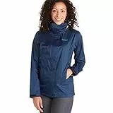 Marmot Damen Wm's PreCip Eco Jacket, Wasserdichte Regenjacke, winddichter Regenmantel, atmungsaktiv, faltbarer Hardshell Windbreaker, ideal zum Fahrradfahren & Wandern, Arctic Navy, XS