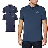 Kappa Herren Polo Shirt VENIST im 2er Pack | Polo-Hemd mit Logodruck| Basic Poloshirts für Männer | Kurzarm Polo für Sport, Freizeit und Büro | XXXL, blau