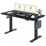FLEXISPOT Höhenverstellbarer Schreibtisch 160×80cm, mit Haken und 25mm EINTEILIGER Tischplatte, ergonomischer Schreibtisch mit LED-Höhenanzeige und Memory-Funktion (Schwarz,Schwarz)