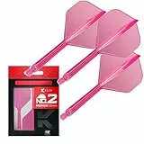 Target Darts K Flex Integrierter Dart-Flug und -Schaft, Nr. 2 Rosa (Mittel) | 3er-Pack K-Flex - Nr. 2, Kflex Precision Moulded 2-In-1 Dart Flights and Dart Stem | Professionelles Dartzubehör