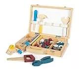 small foot Werkzeugkoffer „Workshop“, mit Werkzeug und Zubehör aus Holz, für Kinder ab 3 Jahren, 12556