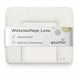 Geuther Wickelauflage Lena 85 x 75 cm, abwaschbar | Wickelunterlage extra breit | Erhöhter Rand mit Kopfschutz | Wickelmulde für Babys | Wickeltischauflage für Wickeltische mit Rand | Soft Swirl