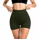 Sanpetix Sports Shorts Damen, High Waist Blickdicht Leggings Shorts für Damen Armeegrün 1 Pack LXL