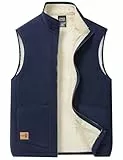 AIEOE Herren Winter Weste mit Kuscheligem Futter Weich und Flauschige Winterweste Blau Herstellergröße 5XL/ EU Größe XL