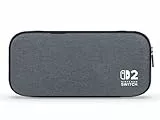 PowerA Slim Case für Nintendo Switch 2 - Dunkles Heidengrau, offiziell lizenziert, Schutzhülle, Platz für 10 Softwarekarten, gepolsterter Displayschutz, integrierter Standfuß