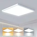 slochi 3Farben 3000/4000/6500K LED Deckenleuchte, Quadrat Deckenlampe Flach Ø22cm 18W 1800LM, Ultra Dünn LED Deckenleuchte für Schlafzimmer, Wohnzimmer, Bad, Balkon, Flur, Küche,Eingang