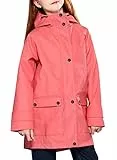 maoo garden Mädchen Regenjacken Kinder wasserdichter Regenmantel leichtes Blumenfutter Frühling Windbreaker rot 7-8Y