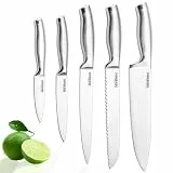 Svensbjerg Messer-Set, 5-tlg, Küchenmesser-Set, Kochmesser-Set, Chef-Messer, Scharfe Edelstahl-Messer | Küche, Obst, Gemüse, Fleisch, hochwertiges Profi Set | SB-KS101