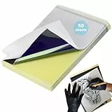 Rayyl 50 Blatt Tattoo Stencil Papier Transferpapier A4 Tattoo Papier Thermoschablonenpapier für Tätowierung