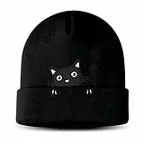 JhavexToy Kätzchen Mütze Beanie Gestrickter Hut mit Stickerei - Süße Niedliche Deko Geschenk für Damen Herren, Lustige Geschenke zu Weihnachten Geburtstag, Design Accessoire für Kätzchen Liebhaber