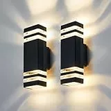 CELAVY LED Wandleuchte Wandlampe aussen außen 2 Stück, IP65 Außenlampe Aussenlampe Wand, GU10 Up Down Außenleuchte Aussenleuchte Außenwandleuchte Außenbeleuchtung Hauswand Terrasse Haus, Schwarz