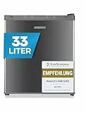 Heinrich´s Mini Gefrierschrank 33L -18°C klein kompakt leise:40db Gefrierbox; wechselbarer Türanschlag; mini Tiefkühltruhe Tiefkühlschrank,perfekt für Büro Camping Outdoor (Edelstahl/Inox)