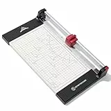 JIELISI Rollenschneider, Schnittleistung bis zu 10 Blatt, 12 Zoll Schnittlänge, A4 Manuelle Guillotine-Papierschneidemaschine, Papierschneider mit Automatischer Papierpressfunktion