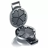 GRAEF Waffeleisen Hörncheneisen WA80 Edelstahl, Herzchenform, Kabelaufwicklung mit Steckerhalter, Platzsparendes Format, Antihaftbeschichtung