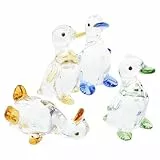 NOLITOY 4 Stück Kristallfiguren mit Niedlichen Entenmotiven Leichte und Tragbare Tierstatuen für Schreibtisch und Garten