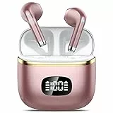 POMUIC Kabellose Bluetooth-Kopfhörer, 2023, Bluetooth 5.3 mit ENC, Kopfhörerreduzierung, 40 Stunden Spielzeit mit LED-Display, Hi-FI Stereo-Sound, IP7 wasserdicht, Touch-Steuerung, Bluetooth-Headset