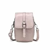 myfriday Vintage Umhängetasche für Damen Kleine Schultertasche Handtasche Messenger Bag Handytasche mit 2 Haupttaschen & Kopfhörerloch