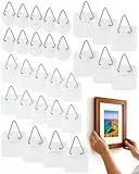 Acual Bildaufhänger zum Kleben, 30 Stück Bilderhaken Selbstklebend in 3 Größen, Aufhänger für Bilder ohne Bohren, Klebehaken Bilder für Fotos, Poster, Rahmen, Puzzle, Leinwände