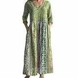 Sale Angebote Damenmode Sommerkleider Damen Langarm Kleid Viskose Sommer Sommerkleid Lang Große Größen Boho Langes Elegante Maxikleider Spaghettiträger Freizeit A Linie Mit 2 Schlitzen