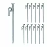 Relaxdays Felsbodenhering, 12er Set, für Zelt, Vorzelt, Pavillon, Sturmanker, Stahlhering für harte Böden, 20 cm, silber