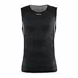 Craft Herren Funktionsshirt Ärmellos | Baselayer Activewear Mit Perfekter Belüftung Tanktop Cool Mesh Superlight SL 194378 Black2 L, Schwarz, L EU