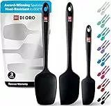 DI ORO® Seamless Series Pfannenwender Silikon Set - 315°C Hitzebeständiges Teigschaber-Set - Küchenutensilienset aus Silikon Antihaft-Kochgeschirr Sicher - Lebensmittelqualität (3 Stücke, Schwarz)