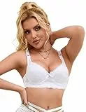 ohmydear Spitzen BH Damen mit Bügel Vollschalen Bügel BH ohne Polster Klassische BHS für Damen Komfort T Shirt BH Große Größen Weiß 100C