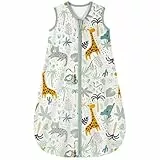 Yoofoss Schlafsack Baby Sommer 0.5 Tog - 67cm/0-6 Monate 100% Baumwolle Sommerschlafsack Babyschlafsack für Jungen Mädchen Neugeborene Giraffe