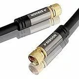 SEBSON SAT Kabel 10m, Koaxialkabel, F-Stecker vergoldet (schraubbar), 105dB 75 Ohm 4-Fach abgeschirmt, für Fernseher (HDTV, UHD, 4K), Radio, Receiver, Internet - Satellitenkabel