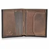 DONBOLSO Slim Wallet Rome - Smart Wallet Echtleder Geldbeutel mit RFID Schutz, Mini Portemonnaie für Damen und Herren, Leder Geldbörse mit 6 Kartenfächern - Karten Portemonnaie, Vintage Schwarz-Braun