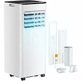 Klimaanlage Mobil - Klimagerät mit Abluftschlauch 7000 BTU | 4-in-1 Mobiles Klimagerät | Leiser Betrieb | Digitaldisplay + Fernbedienung | Fenster-Installationsset | 24h-Timer | Für Räume bis 20 m²