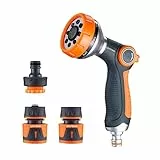 GRIFEMA Gartenbrause Anzug, Handbrause Garten-Spritzpistolen, Acrylnitril-Butadien-Styrol (ABS), 8 Bewässerungsmuster, Einstellbarer Wasserdurchfluss für Gartenbewässerung, Autowäsche, Haustierdusche