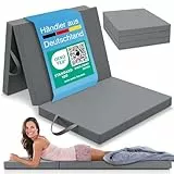 ELONEO Klappmatratze 90x200 cm, 8 cm hoch, Gästematratze klappbar, Faltmatratze, Faltbare Matratze, Bandscheibenwürfel, Reisematratze, Gästebett klappbar, Klappbett waschbar, grau