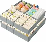 DIMJ Schrank Unterwäsche Organizer - Schubladen Kleiderschrank Drawer Organizer, Aufbewahrungsbox für Schublade, 10 Stück Baby Kleidung, Hosen, Socken, Grau