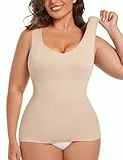 MISS MOLY Shapewear Damen Tanktop Bauch Weg Shape Unterhemd Damen Nahtloses Figurformendes Trägertop Formende Tops Body Shaper Shirt Shaping Hemd (Beige,XL)