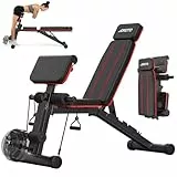 JOROTO Verstellbare Hantelbank, Klappbar Trainingsbank, 350KG Last Krafttraining Bänke für Home Gym Ganzkörpertraining, Römischer Stuhl Hantelbank, Rückentrainer