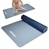 PowrX Yoga Matte extra breit - Matte rutschfest - breite Trainingsmatte ideal für Yoga, Pilates und Workout - hautfreundlich - Blau Set of 1 Gymnastikmatte - 183x81x0,8cm