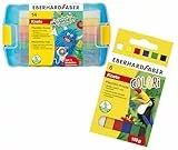 EBERHARD FABER 572010 - Plastilin Knete Winner, 14er Kunststoffbox mit 7 leuchtenden Farben und 2 Modellierwerkzeugen (14er Kunststoffbox + 6 Rollen Ersatzknete)