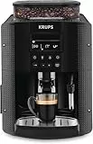 KRUPS Essential Kaffeevollautomat mit Milchaufschäumer – automatische Kaffeemaschine für Espresso, Cappuccino und Kaffee, einfache Bedienung dank LCD-Display, automatische Reinigung, kompaktes Design