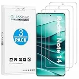 OMOTON für Xiaomi Redmi Note 14 5G/4G für Panzerglas, kompatibel mit Redmi Note 14 Schutzfolie, Fingerabdruck-ID Unterstützen, Anti-Kratzer, Bläschenfrei, 3 Stück