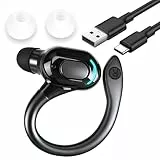 Bluetooth Headset mit Mikrofon, V5.2 Freisprech in Ear Einzeln Kopfhörer, 360° Ohrbügel Kopfhörer Telefonieren, Freisprecheinrichtung Ohr 20 Stunden Wiedergabe für iPhone Android Smartphones Laptop