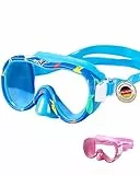 AQUAZON Kids wasserdichte Junior Kinder Schnorchelbrille, Taucherbrille, Schwimmbrille, Tauchmaske, von 3-7 Jahren, sehr robust, hoher Komfort , Farbe:Blue White Fishes
