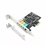 Pardarsey PCIe Soundkarte, 5.1 interne Soundkarte für PC Windows 7 mit Low Profile Halterung, 3D Stereo PCI-e Audiokarte, CMI8738 Chip 32/64 Bit Soundkarte PCI Express Adapter