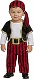 FIESTAS GUIRCA | Baby Pirat Kostüm (12-18 Monate) - T-Shirt, Weste, Gürtel, Hose und Tuch - Piraten- und Freibeuter Kostüme für Halloween, Karneval und Kostümpartys - Ideal für Babys - Schwarz und Rot