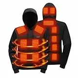 Testsieger Beheizbarer Hoodie Herren Damen Heated Beheizter Kapuzenpullover Heizung 17 Heizzonen Beheizbarer Pullover Plüsch Sweatshirt Kleidung Outdoor Heizpullover Winter Körperwärmer Mantel