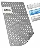 HITSLAM Badewannenmatte rutschfest, 89 x 40cm Lange Antirutschmatte Badewanne, Duschmatte rutschfest BPA Frei, Schimmelresistent & Maschinenwaschbar, Schnelltrocknend und Leicht zu Reinigen, Grau