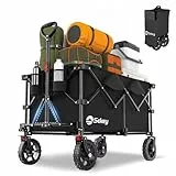 Sekey XXL Plus Bollerwagen Faltbar 200L 200KG Tragkraft, Faltbarer Bollerwagen Geländetauglich mit Bremsen, Handwagen Patentiert Klappbar aus Vier Richtungen, XXL-PlusG 4010, Tiefschwarz