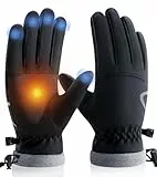 PULIOU Handschuhe Herren Damen Winter Thermo Fahrradhandschuhe Warme Winterhandschuhe Winddichte Touchscreen Laufhandschuhe Sporthandschuhe zum Laufen Radfahren Klettern