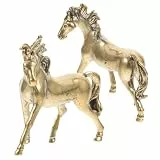 NUOBESTY Mini-Pferd-Statuen aus Kupfer, kleine Metallfiguren, Feng Shui, Erfolgspferd, Dekoration für Zuhause, Büro, Tisch, Reichtum, Ornament, 2 Stück